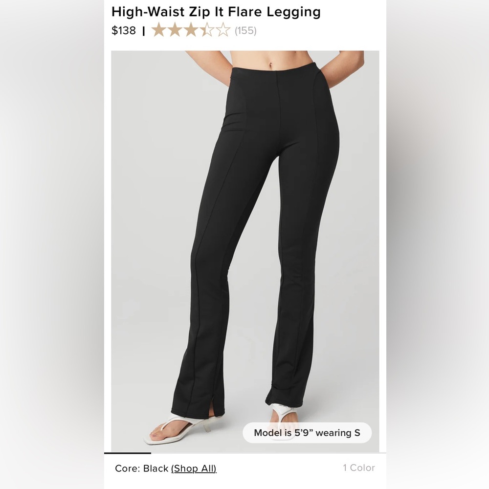 ALO yoga size small zip it flare leggings